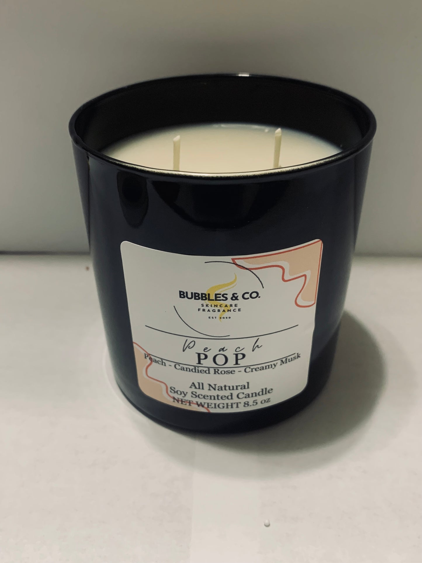Peach Pop Double Wick Hand Poured Soy Candle