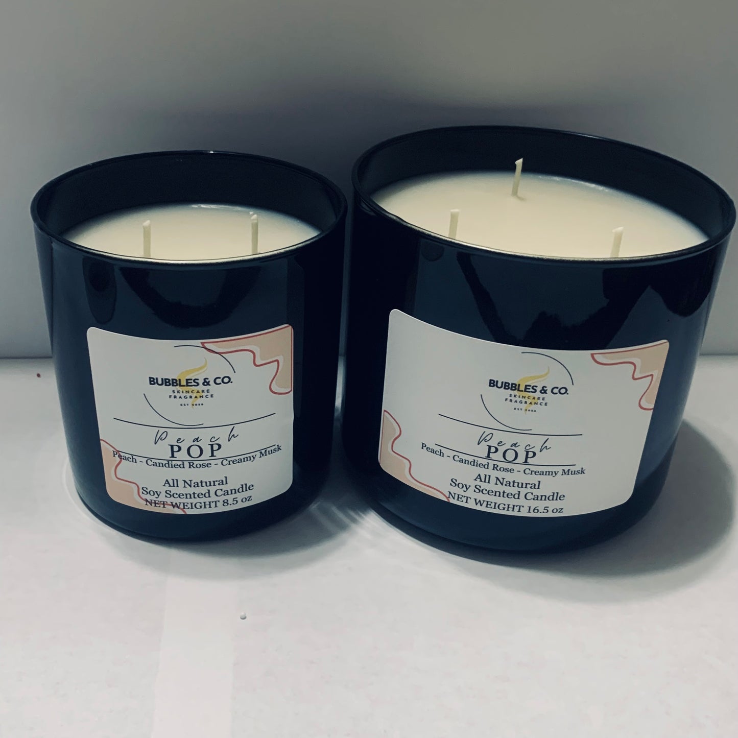 Peach Pop 3 Wick Hand Poured Soy Candle