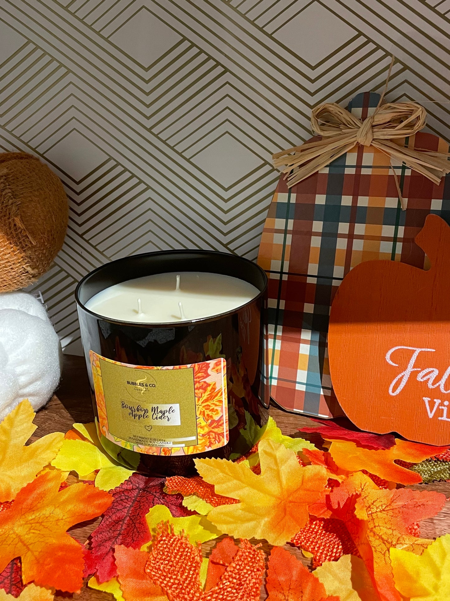 Bourbon Spiked Apple Cider 3-Wick Hand Poured Candle