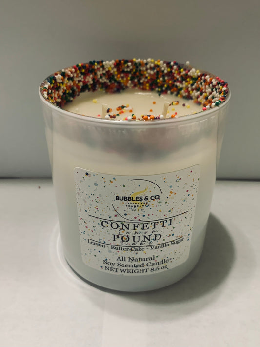 Confetti Lemon Pound Cake Double Wick Hand Poured Soy Candle