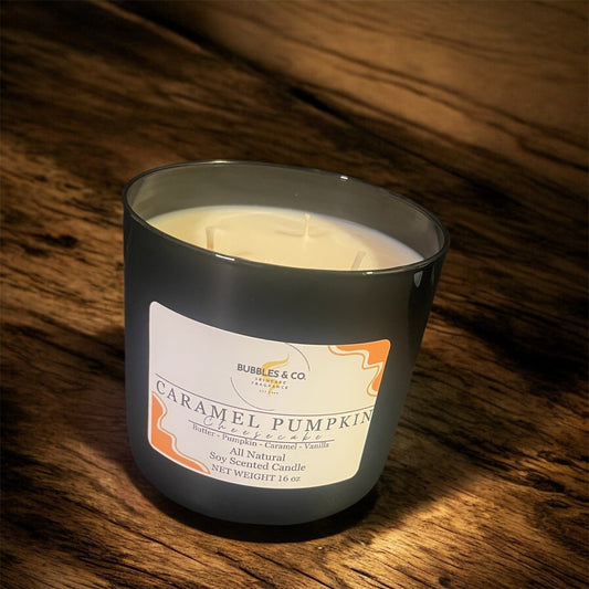 Caramel Pumpkin Cheesecake 3-Wick Hand Poured Candle