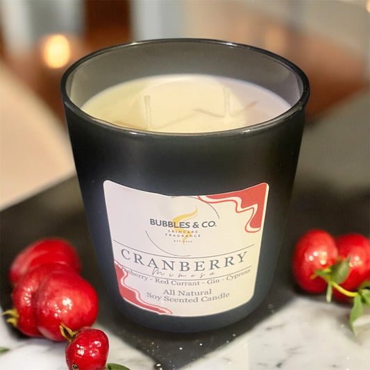 Cranberry Mimosa Double Wick  Hand Poured Soy Candle